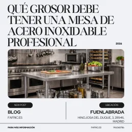 mesa inox cocina profesional de acero inoxidable utilizada como superficie de trabajo en hostelería